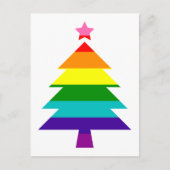 LGBTQプライドレインボーフラッグクリスマスツリー シーズンポストカード (正面)