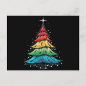 LGBTQプライドレインボーフラッグゲイクリスマスツリーギフト シーズンポストカード (正面)