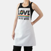 LGBTQプライドレインボーフラッグ愛は決して間違いない エプロン (インサイチュ)