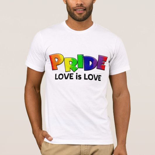 LGBTQプライドレインボーラブアンドサポート Tシャツ (正面)