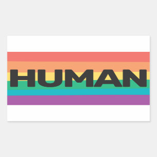 LGBTQプライド人虹の旗 長方形シール