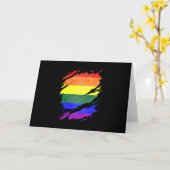 LGBTQプライド国旗のリビール カード (黄色い花)