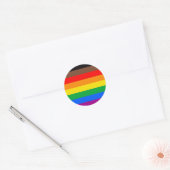 LGBTQプライド国旗ストライプ(8) ラウンドシール (封筒)