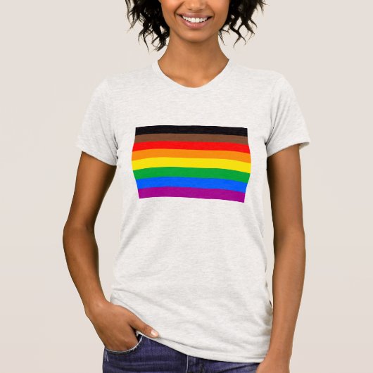 LGBTQプライド国旗ストライプ(8) Tシャツ (正面)