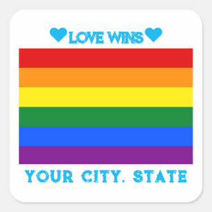 LGBTQプライド国旗 スクエアシール