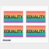 LGBTQプライド平等虹旗 長方形シール (シート)