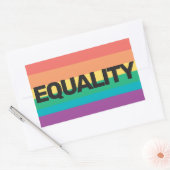 LGBTQプライド平等虹旗 長方形シール (封筒)