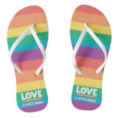 LGBTQプライド愛は間違った虹の旗のハートではない ビーチサンダル (ソール)