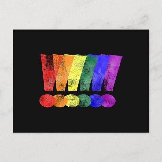 LGBTQプライド感嘆符 ポストカード (正面)