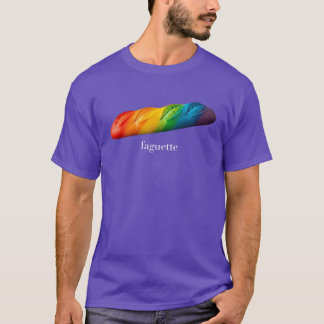 LGBTQプライド月間に輝く虹色のバゲットパン Funny Baguette Rainbow Fag Tシャツ