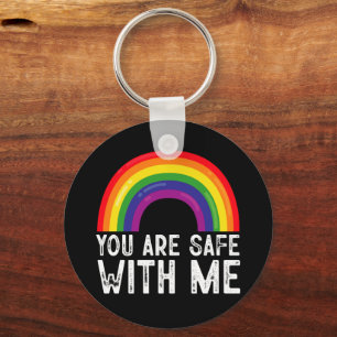 LGBTQプライド月間 レインボー You Are Safe With Me キーホルダー