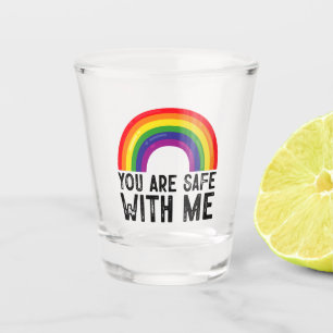 LGBTQプライド月間 レインボー You Are Safe With Me ショットグラス