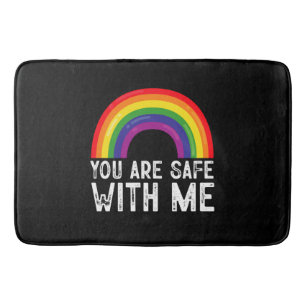 LGBTQプライド月間 レインボー You Are Safe With Me バスマット