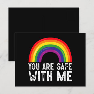 LGBTQプライド月間 レインボー You Are Safe With Me ポストカード