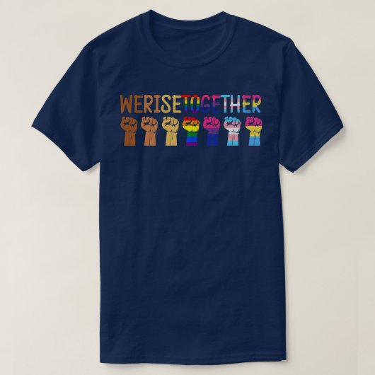 LGBTQプライド社会正義Equali Tシャツ (デザイン正面)