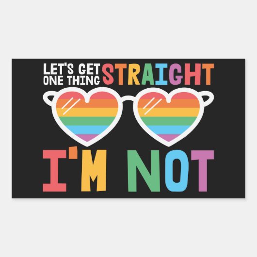 LGBTQプライド私が正しくない事を一つ得よう 長方形シール (正面)