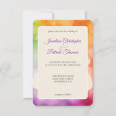 LGBTQプライド結婚の愛はラブレインボー 招待状 (正面)