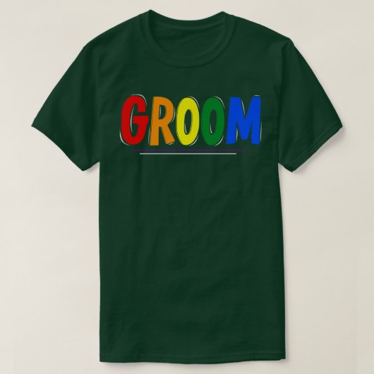 LGBTQプライド結婚の新郎 Tシャツ (デザイン正面)