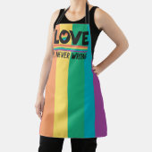 LGBTQプライド虹色の旗 愛は決して間違ってはいない エプロン (インサイチュ)