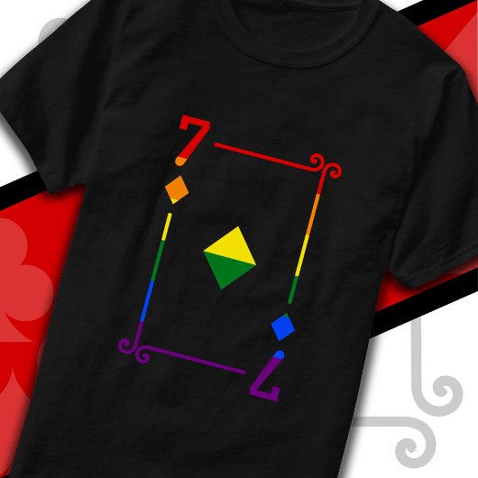 LGBTQプライド遊国旗のカード7個ダイヤモンド Tシャツ