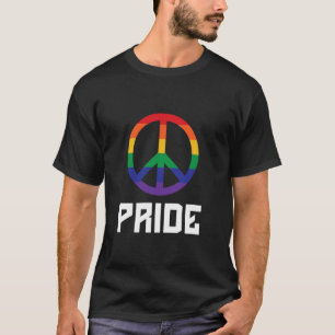 LGBTQプライド ピースマーク レインボー ゲイプライド Tシャツ