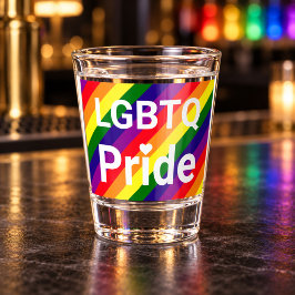 LGBTQプライド レインボーストライプ パーティートースト ショットグラス