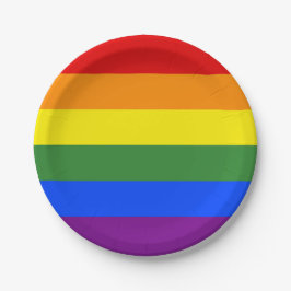 LGBTQプライド レインボーストライプ ペーパープレート