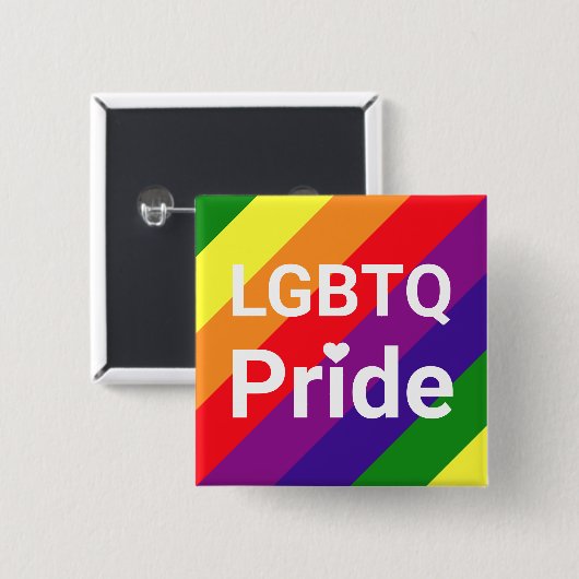 LGBTQプライド レインボー6色ストライプ 缶バッジ (正面&裏面)