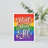 LGBTQプライド「Y'all Means All」 ポストカード (スタンド正面)