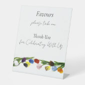 LGBTQプラスチューリップ花結婚式の引き出物 台座サイン (正面)