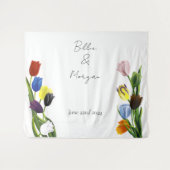 LGBTQプラスチューリップ花 タペストリー (正面(横))