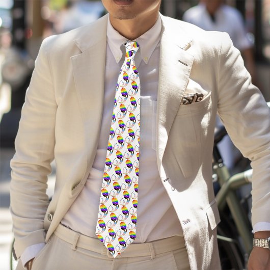 LGBTQプラスチューリップ花 ネクタイ