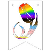 LGBTQプラスチューリップ花 バンティングフラッグ (第1の旗)