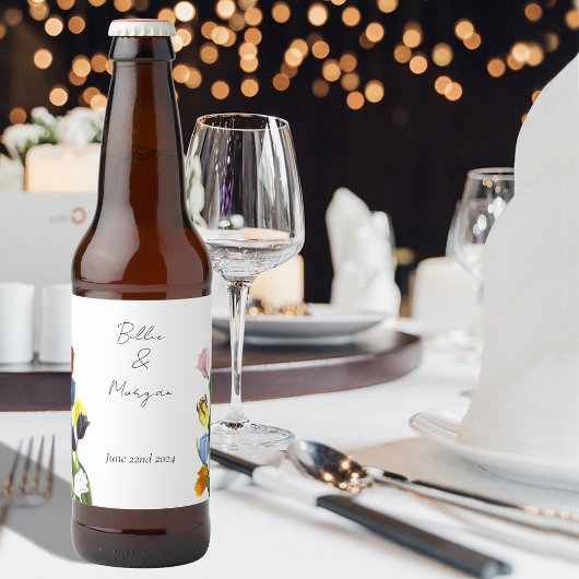 LGBTQプラスチューリップ花 ビールラベル