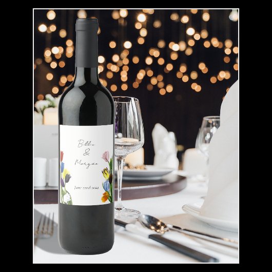 LGBTQプラスチューリップ花 ワインラベル