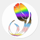 LGBTQプラスチューリップ&フラワー ラウンドシール (正面)
