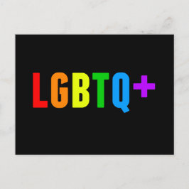 LGBTQプラスレインボーゲイプライドアクロニムブラック ポストカード