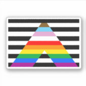 LGBTQプログレスアリープライド国旗 シール (正面)