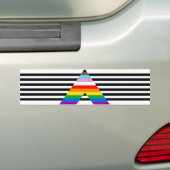 LGBTQプログレスアリープライド国旗 バンパーステッカー (車上)