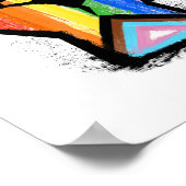 LGBTQプログレスプライド拳 ポスター (角)