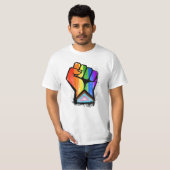 LGBTQプログレスプライド拳 Tシャツ (正面フル)