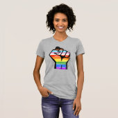 LGBTQプログレスプライド拳 Tシャツ (正面フル)