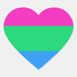 LGBTQポリセクシャルプライド国旗 ハートシール