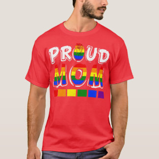 LGBTQママ誇りを持ったゲイレズビアンLGBT拳レインボインモス Tシャツ