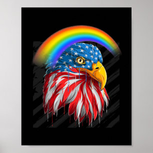 LGBTQメモリアルデーアメリカフラッグレインボー ポスター