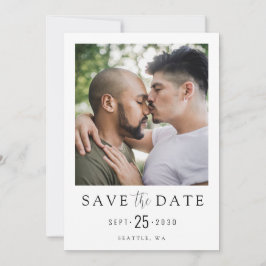 LGBTQモダンシンプルエレガント写真Save The Date セーブザデート