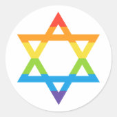 LGBTQユダヤ人イスラエルのスター・オブ・ダビデプライド月 ラウンドシール (正面)