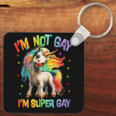 LGBTQユニコーンすごいゲイプライドLGBT Ally Rainbow Fl キーホルダー (裏面)