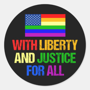 LGBTQライツレインボーアメリカンフラグゲイプライド ラウンドシール