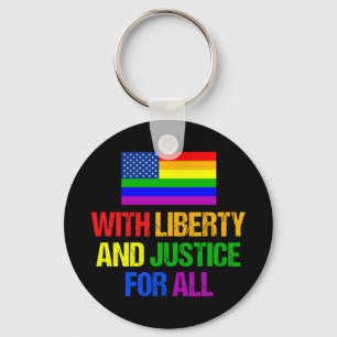LGBTQライツレインボーアメリカ国旗ゲイプライド キーホルダー